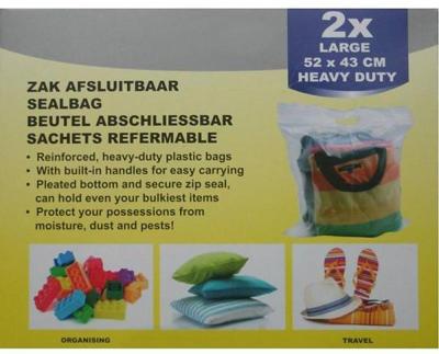 Bellson Huishoud zak afsluitbaar 2 Stuks XL (52 x 43 cm)