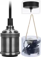Snoerpendel Hanglamp E27 Fitting Zilver - thumbnail