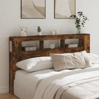 Hoofdeinde met LED 180x18,5x103,5 cm bewerkt hout gerookt eiken - thumbnail