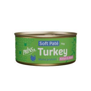 Prins Soft Paté Kitten en Adult kalkoen natvoer kat 24 x 70 g