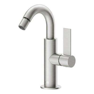 Bidetmengkraan Tres Project Hendel Uitloop Gebogen 16,5 cm Rond RVS Tres