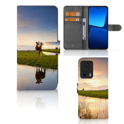 Xiaomi 13 Lite | Telefoonhoesje | Met pasjeshouder | Koe Xiaomi 13 Lite | Telefoonhoesje | Met pasjeshouder | Koe