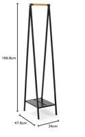 Brabantia Linn Kledingrek 47.6x34x170 cm Zwart - thumbnail