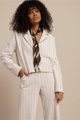 Clio bonded pinstripe jacket - kit/ new army - 13470