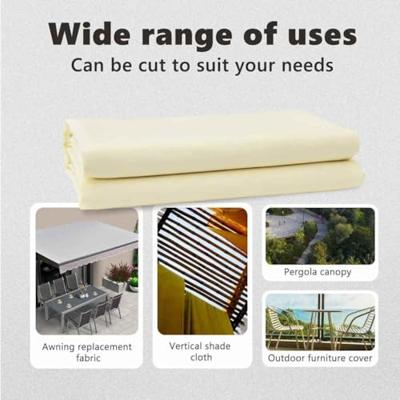 VidaXL Zonnescherm vervangingen crème 1000 x 160 cm polyester canvas