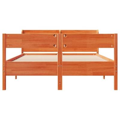 Bedframe zonder matras massief grenenhout wasbruin 140x200 cm