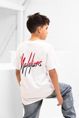 Malelions Junior Split T-Shirt Wit / Rood-176 maat 176
