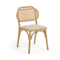 Kave Home Eetkamerstoel 'Doriane' Eikenhout en Rotan, kleur Naturel - thumbnail