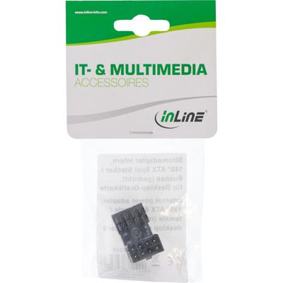 inLine Stroom Stroomverlengkabel [1x PCIe-stekker 8-polig - 1x PCIe-bus 8-polig] Zwart