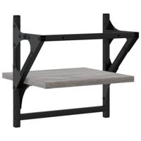 Wandschappen met stangen 2 st 30x25x30 cm grijs sonoma eiken - thumbnail