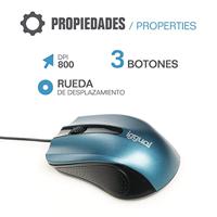 Muis iggual ERGONOMIC-RL 800 dpi Blauw Zwart/Blauw - thumbnail