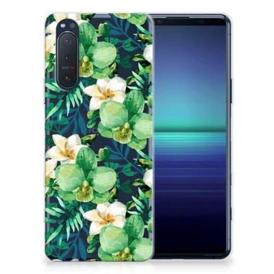 Sony Xperia 5II TPU Case Orchidee Groen Sony Xperia 5II TPU Case Orchidee Groen