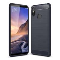 Geborsteld textuur Carbon Fiber schokbestendig TPU Case voor Xiaomi mi Max 3 (marineblauw) - thumbnail