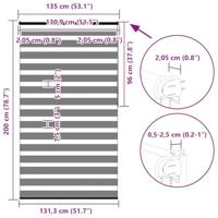 VidaXL Zebra rolgordijn 135x200 cm stofbreedte 130,9 cm zwart - thumbnail
