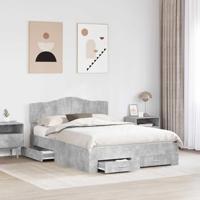 Bedframe met hoofdeinde Beton Grijs 140 x 190 cm Bewerkt hout - thumbnail