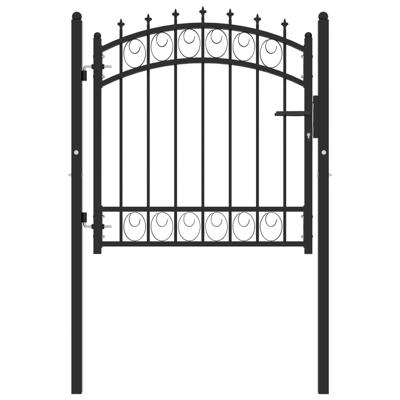 VidaXL Poort met speerpunten 100x100 cm staal zwart VidaXL Poort met speerpunten 100x100 cm staal zwart