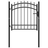 VidaXL Poort met speerpunten 100x100 cm staal zwart - thumbnail