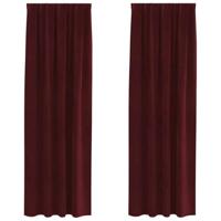 VidaXL Verduisterende gordijnen 2 pcs wijnrood 140 x 245 cm fluweel - thumbnail