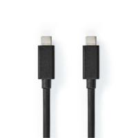 Nedis USB-Kabel | USB 3.2 Gen 2x2 | USB-C Male | USB-C Male | 100 W | 4K@60Hz | 20 Gbps | Vernikkeld | 2.00 m | Rond | PVC | Zwart | Doos - - thumbnail