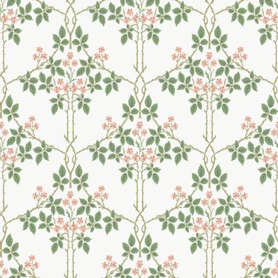 Dutch Wallcoverings Hidden Tr2 -Blackberry Wit/Grn/Rd - Wit/Groen/Rood