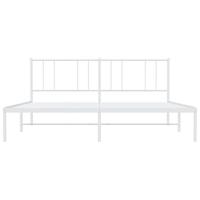 Bedframe met hoofdbord metaal wit 180x200 cm - thumbnail