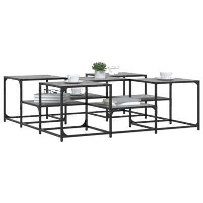 Salontafel 121x121x40 cm bewerkt hout grijs sonoma eikenkleurig
