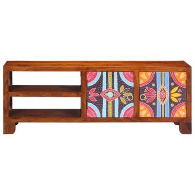 TV-meubel 110x30x40 massief acaciahout meerkleurig