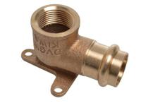 Kirchhoff Muurplaat met hoek van rood messing, blank, 22 mm x 3/4"IT, 1 socket, (P4471g) - 988626455 - thumbnail