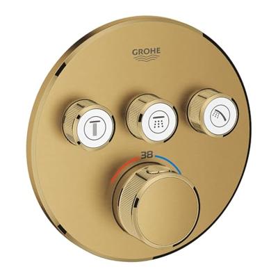 Grohe Inbouwkraan Grohtherm Smart Control Thermostaatkraan met 3-weg Omstelling Cool Sunrise Geborsteld Grohe Inbouwkraan Grohtherm Smart Control Thermostaatkraan met 3-weg Omstelling Cool Sunrise Geborsteld