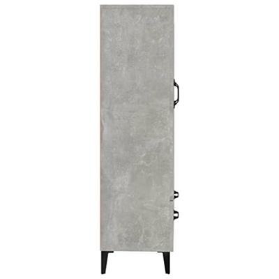Hoge kast 70x31x115 cm bewerkt hout betongrijs