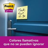 Post-It Super Sticky Notes, 90 vel, ft 47,6 x 47,6 mm, geel, 8 + 4 GRATIS - thumbnail