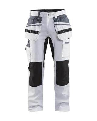 Blåkläder Schilders werkbroek met stretch 19101000-1099 | Wit/Zwart | Maat D96 - 7330509809686