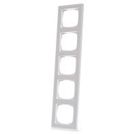 Gira E2 afdekraam 5-voudig zuiverwit mat - thumbnail