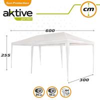 Tuinhuisje Aktive 300 x 255 x 600 cm Metaal Wit Plastic - thumbnail