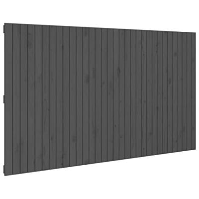 Hoofdbord wandmontage 204x3x110 cm massief grenenhout grijs