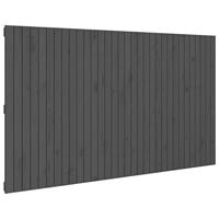 Hoofdbord wandmontage 204x3x110 cm massief grenenhout grijs - thumbnail