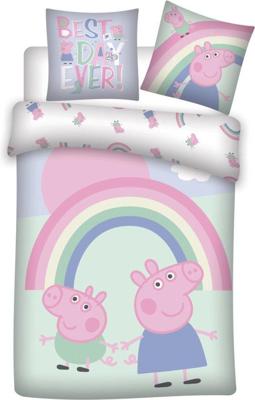 Peppa & George Pig peuterdekbedovertrek roze 100 x 135 cm Katoen Peppa & George Pig peuterdekbedovertrek roze 100 x 135 cm Katoen