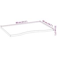 Bureaublad rechthoekig 80x50x2,5 cm eikenhout donkerbruin - thumbnail