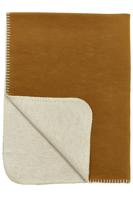 Meyco flanel wiegdeken double face camel/offwhite - thumbnail