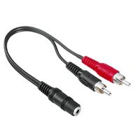 Hama 75048920 stereo-adapter (2 cinch-stekker/3,5 mm stereo-aansluiting, flexibel, 0,5 m) - thumbnail