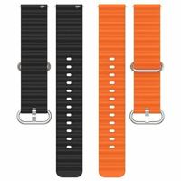 Ocean Style bandje - Oranje / zwart - Xiaomi Redmi Watch 5 Active / Redmi Watch 5 Lite - thumbnail