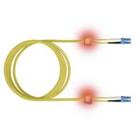 saCon glasvezel LED patchkabel duplex 9/125µm OS2, LC/LC, geel, 7,5 m - thumbnail