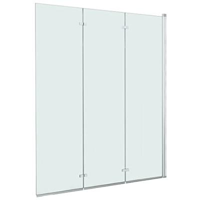 VidaXL Douchewand inklapbaar 3 panelen 130x138 cm esg