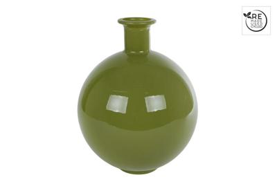 Vaas Artemis M glossy groen glas 20x20x25cm
