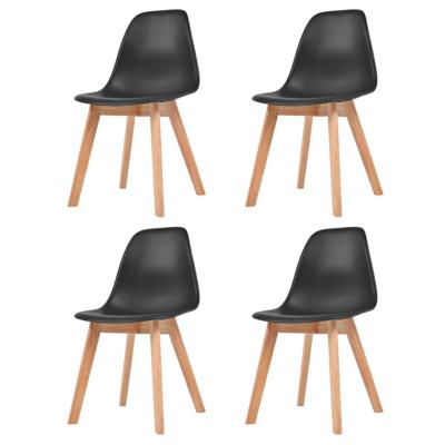 Eetkamerstoelen 4 st kunststof zwart Eetkamerstoelen 4 st kunststof zwart