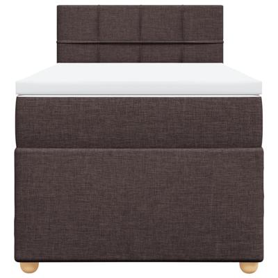 Boxspring met matras stof donkerbruin 120x200 cm