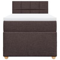 Boxspring met matras stof donkerbruin 140x200 cm - thumbnail