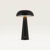 LED Tafellamp Oryllo nero - Zwarte, oplaadbare paddenstoel lamp voor binnen, met geïntegreerde dimmer - thumbnail