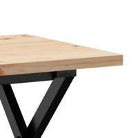 Salontafel X-frame 80x50x40,5 cm grenenhout en staal - thumbnail