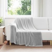 VidaXL Gooi deken grijs 150 x 200 cm fleece - thumbnail